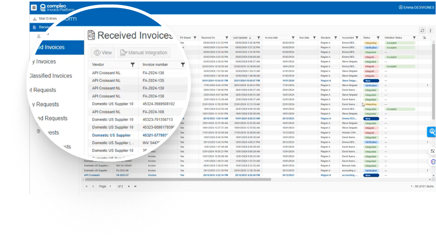 Compleo invoice platform dashboard